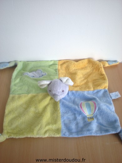 Gipsy Souris Vert jaune orange mauve avec un nuage et une montgolfiere - Bon état