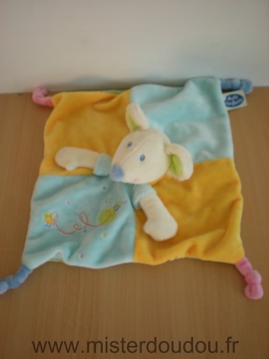 Mots d enfants Souris Bleu jaune dessous raye vert bleu - Très bon état