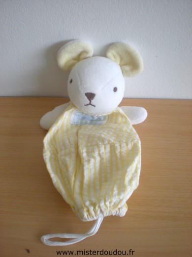 Nounours Souris Rayé jaune blanc - Très bon état