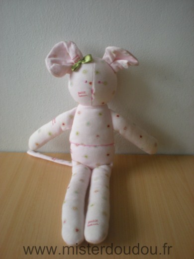 Petit bateau Souris Rose motifs petits coeurs - Très bon état