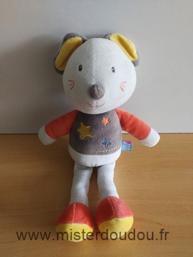Sucre d orge Souris Bleu gris orange etoiles - Très bon état