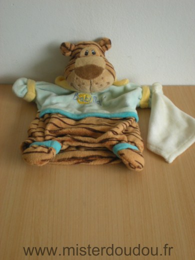 Baby nat Tigre Bleu marron tigre mouchoir blanc - Très bon état