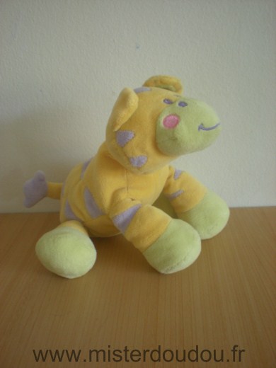 Keel toys Tigre Jaune vert mauve - Très bon état