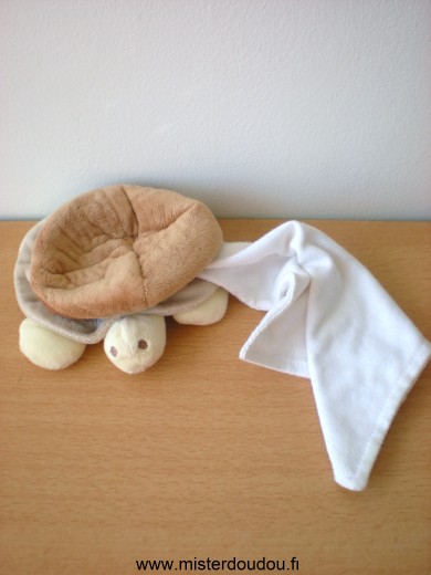 Nature et découvertes Tortue Beige marron mouchoir blanc - Très bon état