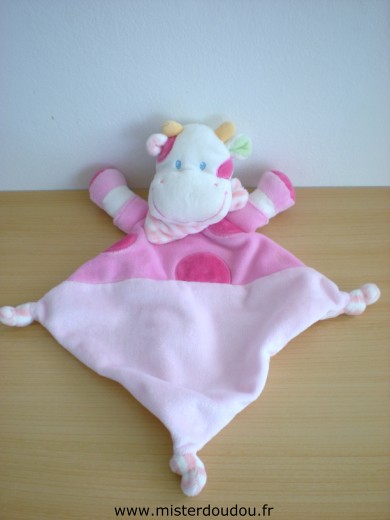 Nicotoy Vache Rose, rayé rose blanc dessous - Très bon état