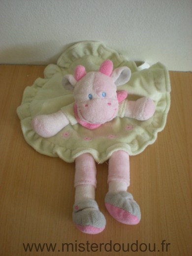 Nicotoy Vache Rose vert jambs roses - Très bon état