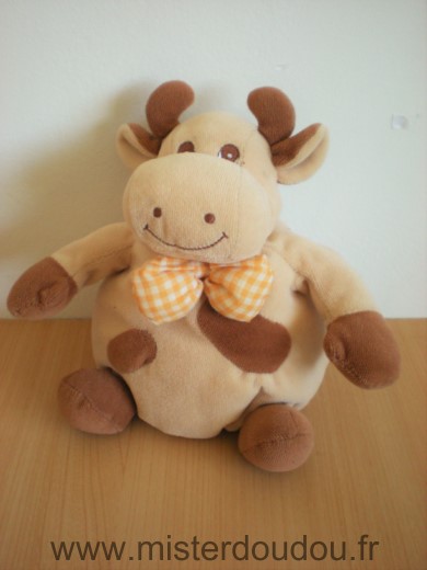 Priscilla larsen Vache Beige taches marron noeud vichy orange - Très bon état