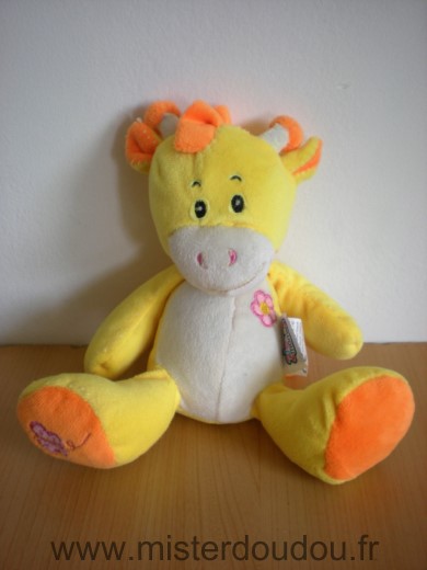 Marque Inconnue Vache Jaune blanc orange fleur rose2jeuxmomes - Très bon état