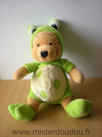 Doudou Ours Disney Winnie deguise en grenouille 