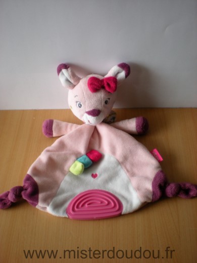 Doudou Biche Baby sun Rose blanc mauve dentition les coquettes 