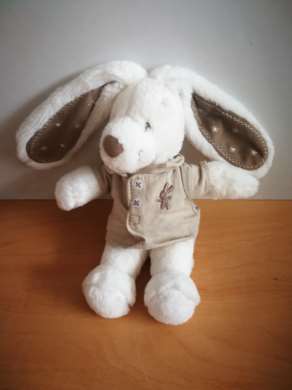 Doudou Lapin Pommette Blanc beige 