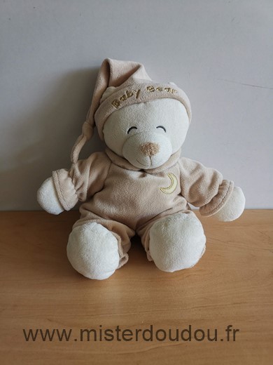Doudou Ours Gipsy Beige blanc baby bear lune 