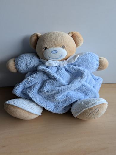 Doudou Ours Kaloo Bleu blanc beige kaloo plume 