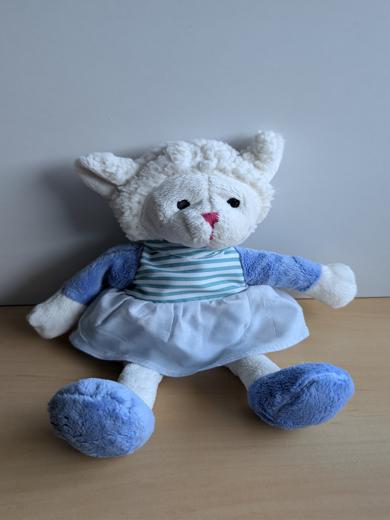 Doudou Mouton - marque non connue - Bleu blanc jupe tshirt raye vert best price lidl 