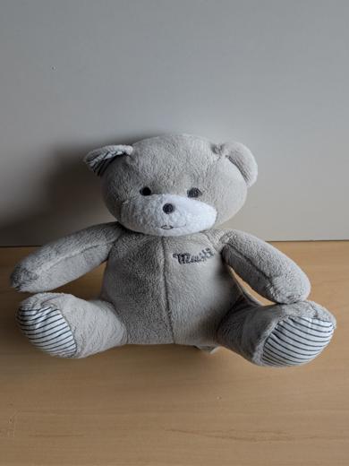 Doudou Ours Mustela Gris 