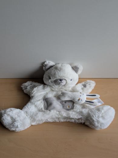 Doudou Ours Simba toy Blanc poche lapin 