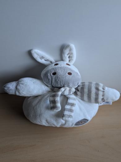 Doudou Ane Mgm Blanc gris 