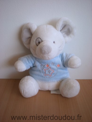 Doudou 0 Gifi Blanc bleu 