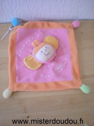 Doudou Abeille Chicco Rose orange jaune Ailes font bruit de papier froissé