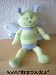 Doudou Abeille Kimbaloo Abeille ou papillon vert et bleu 