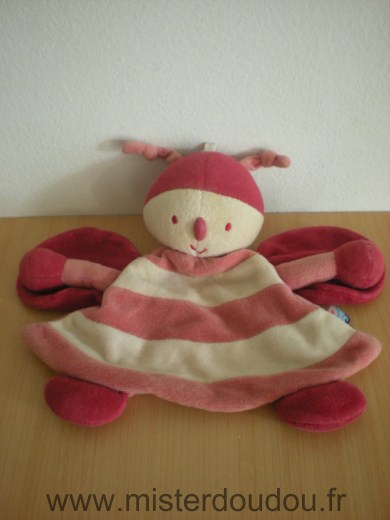 Doudou Abeille Sucre d orge Abeille ou coccinelle rose bordeau 