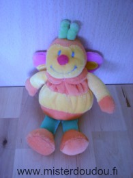 Doudou Abeille - marque non connue - Orange jaune rose vert 