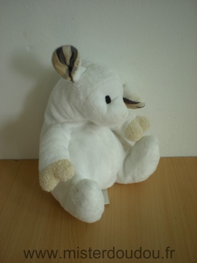 Doudou Agneau Burberry Mouton blanc beige 