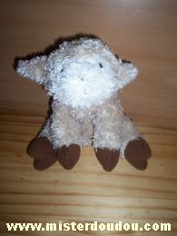 Doudou Agneau Logitoys Beige blanc marron 