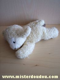 Doudou Agneau Patin coufin Beige blanc 