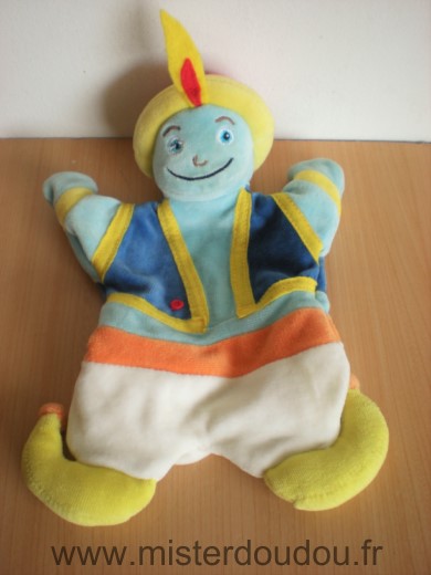 Doudou Aladin Cmp Bleu blanc jaune 