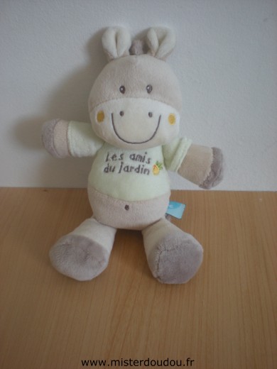 Doudou Ane Bébérêve Vert beige 