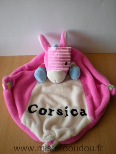 Doudou Ane Corsica Rose blanc bleu corsica Oreilles font bruit de papier froissé