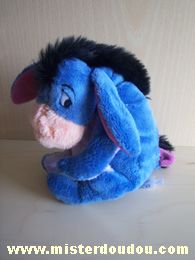 Doudou Ane Disney Bleu-gris mauve violet rose Bourriquet 
scratch pour la queue