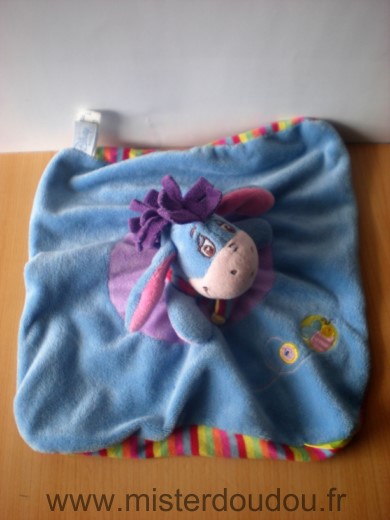 Doudou Ane Disney Bourriquet bleu rayures dessous 