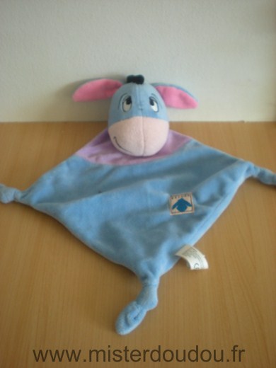 Doudou Ane Eeyore Bourriquet disney bleu mauve rose 