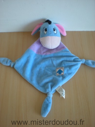 Doudou Ane Eeyore Bourriquet disney nicotoy bleu mauve rose 