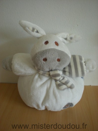 Doudou Ane Mgm Blanc gris 