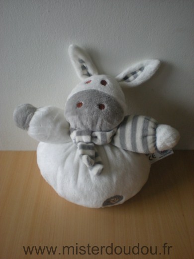 Doudou Ane Mgm Blanc gris 