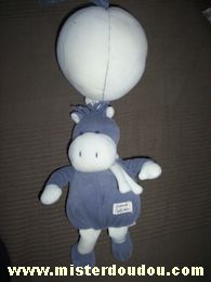 Doudou Ane Tiamo Blanc gris Avec boule musicale