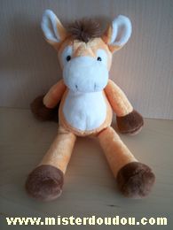 Doudou Ane Total Orange marron blanc Nicotoy