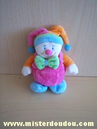 Doudou Arlequin Jollybaby Rose orange bleu vert 