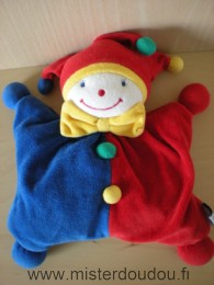 Doudou Arlequin Pop-art Rouge bleu jaune 