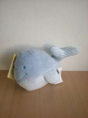 Doudou Baleine Kimbaloo Bleu blanc 