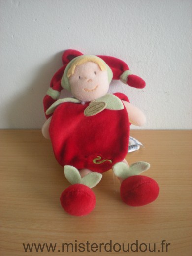 Doudou Bonhomme Doudou et compagnie Jaune rouge cape 