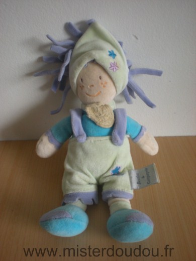 Doudou Bonhomme Doudou et compagnie Vert bleu 