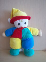 Doudou Bonhomme Francoise saget Jaune rouge vert bleu 