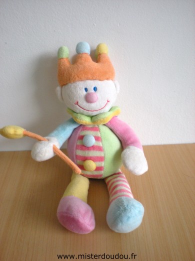 Doudou Bonhomme Jollybaby Roi multicolore 