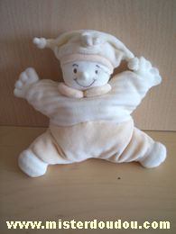 Doudou Bonhomme Jollybaby Rose saumon tres clair blanc 