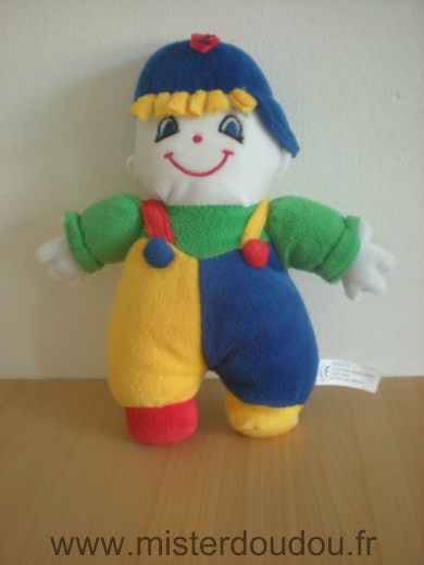 Doudou Bonhomme Maxita Bleu jaune vert rouge 