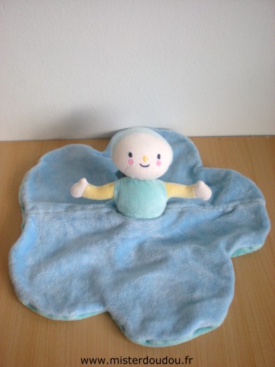 Doudou Bonhomme Moulin roty Dim dam doum bleu 